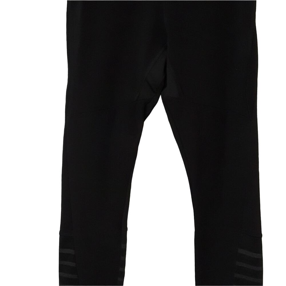 Womens Sz L Black and Gray stripes at the bottom full-length Champion Leggings